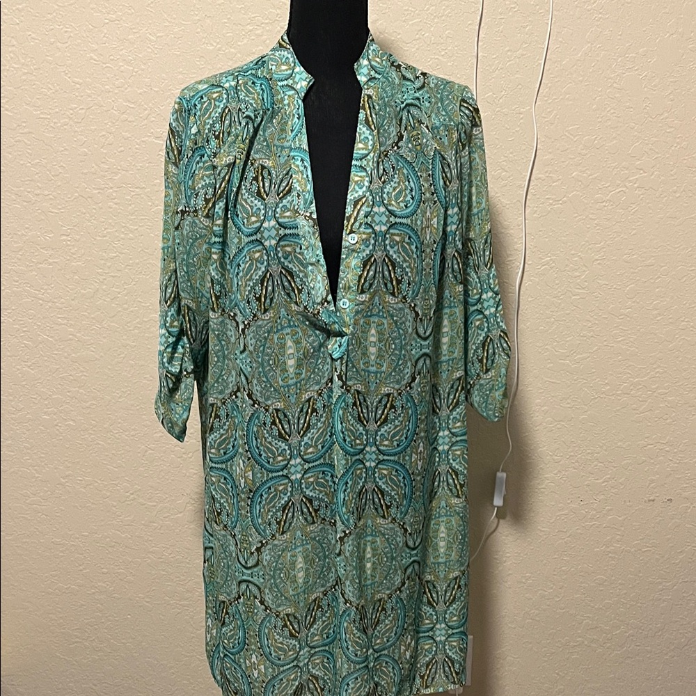 Elegant Green Paisley Women's swim cover up